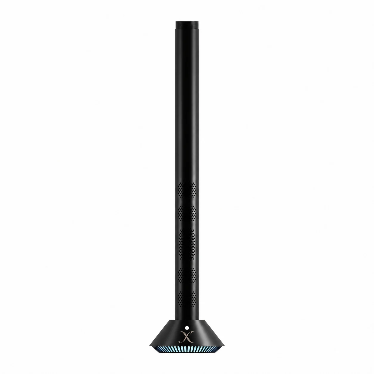 X S100L PRO Premium Tower with Speaker Premium Tower Scent Diffuser with Speaker with a standalone X monogram fitted to its housing.