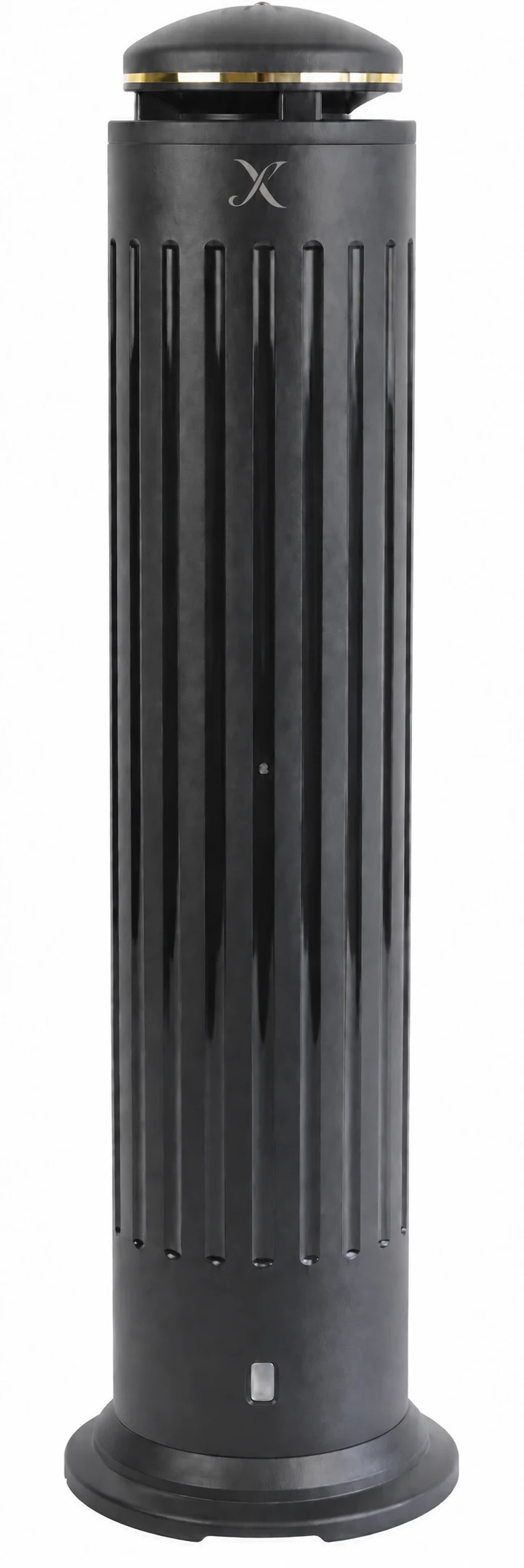 X EP2000 Floor standing diffuser with a standalone X monogram fitted to its housing.